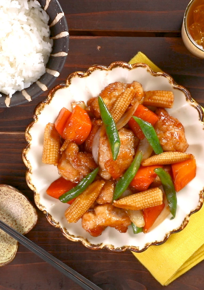 唐揚げと彩り野菜のオイスター炒め-レシピのメイン写真