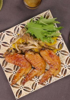 手羽先の甘辛焼ききのこソテー-レシピのメイン写真