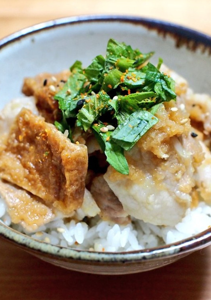 豚バラと稲荷の大根おろし丼-レシピのメイン写真