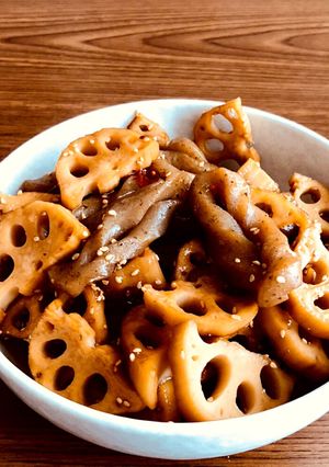 れんこんとこんにゃくの甘辛炒め-レシピのメイン写真