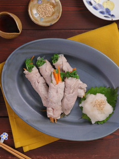 豚肉の野菜巻きみぞれだれ-レシピのメイン写真