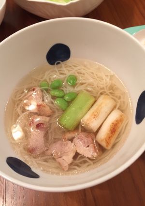 枝豆入り鳥南蛮そうめん(にゅうめん)-レシピのメイン写真