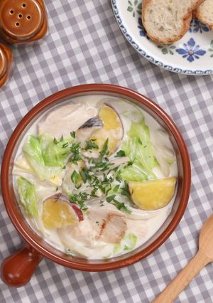 鶏むね肉とキャベツのほっこりクリーム煮-レシピのメイン写真