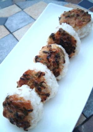ねぎ梅味噌焼きおにぎり♪-レシピのメイン写真