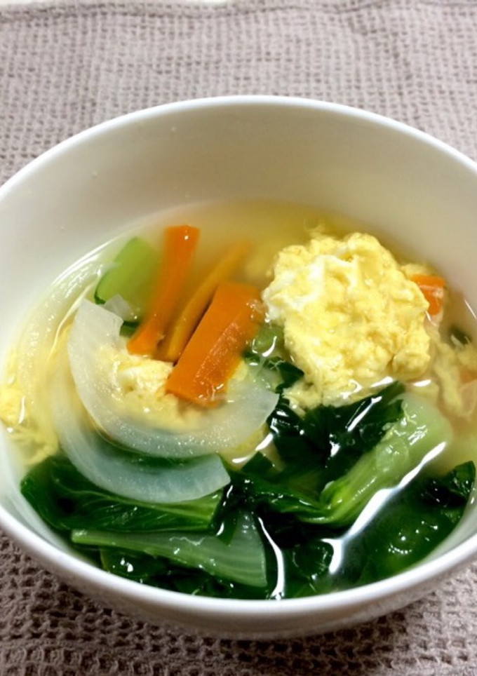 簡単☆ふわふわ卵の青梗菜スープ-レシピのメイン写真