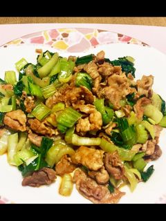 超簡単!チンゲンサイと豚肉の炒め物☆-レシピのメイン写真