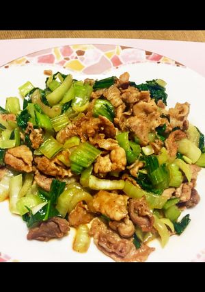 超簡単！チンゲンサイと豚肉の炒め物☆-レシピのメイン写真