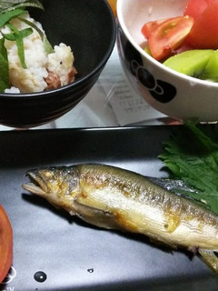 糖尿食 鮎の塩焼き&きんぴらごぼう-レシピのメイン写真