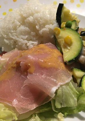 生ハムサラダ&ズッキーニ鶏肉ベジボウル-レシピのメイン写真
