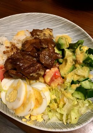 コブサラダ風★味噌漬け豚肉乗せベジボウル-レシピのメイン写真