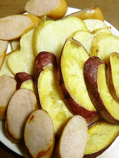 アマニ油だけでサツマイモじゃがいもの焼物-レシピのメイン写真