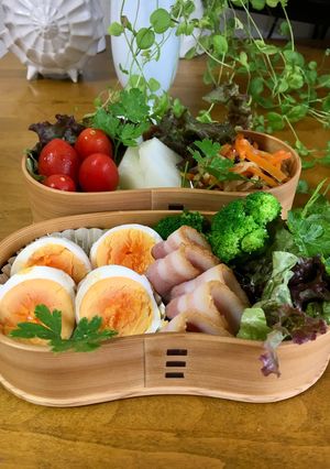 味卵と蒸しベーコンのワッパお弁当-レシピのメイン写真