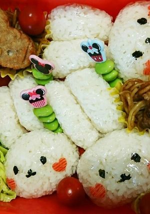 ☆子供喜ぶうさぎのおにぎりのキャラ弁☆-レシピのメイン写真