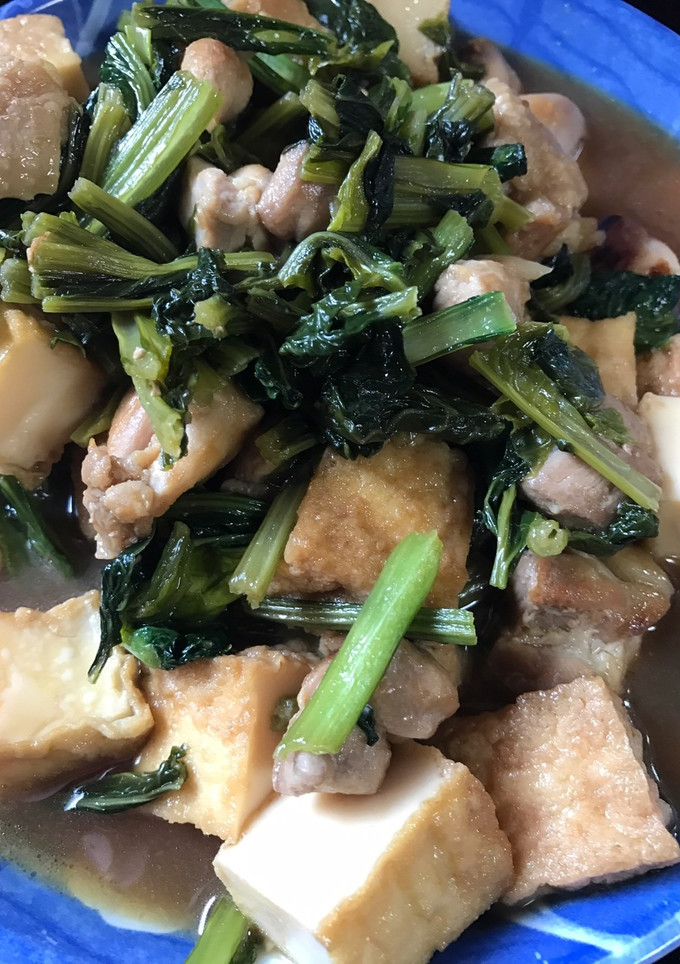 小松菜と厚揚げの鶏肉すき焼き風-レシピのメイン写真