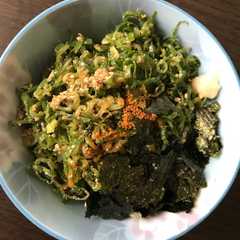 A picture of 飲んだ後のシメに♪ねぎ飯！.