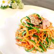 麺つゆで簡単♡人参とピーマンのサラダ♪