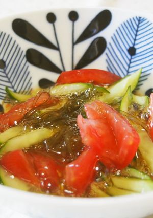 がごめ昆布と夏野菜のめんつゆ浸し♪-レシピのメイン写真