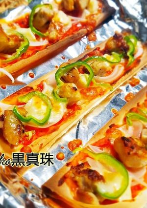 春巻の皮で簡単スティックチキンチーズピザ-レシピのメイン写真