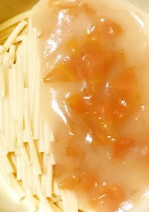 母親の介護食に人参クリームシチューパスタ-レシピのメイン写真