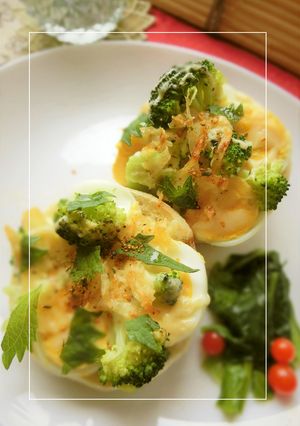 茹で卵×ブロ×味付たらの和トースト-レシピのメイン写真