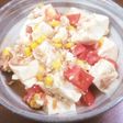 木綿豆腐とツナコーン缶とトマトのサラダ