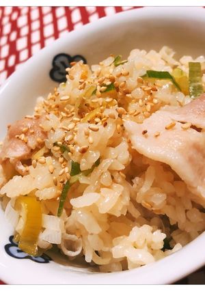 豚バラネギ塩炊き込みご飯-レシピのメイン写真