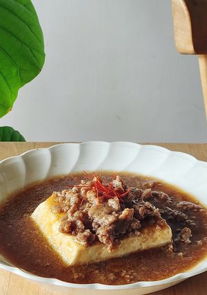 レンジ肉豆腐☆とろりそぼろスープ焼き豆腐-レシピのメイン写真