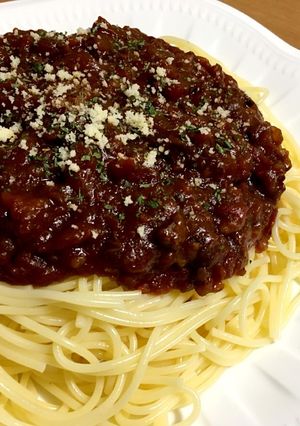 ミートソースパスタ-レシピのメイン写真