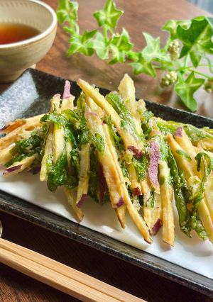 さつまいもと春菊のかき揚げ-レシピのメイン写真