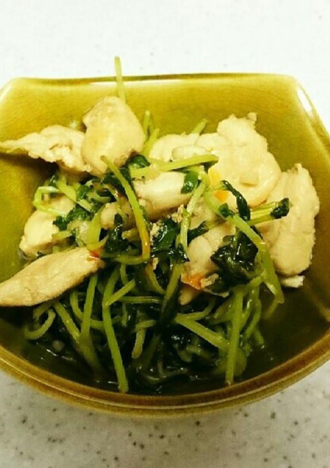 豆苗とささみの簡単炒め♪-レシピのメイン写真