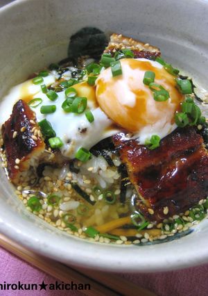 香ばし♪鰻と温玉のお茶漬け-レシピのメイン写真