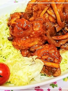 ~冷凍鶏唐揚げのケチャップ煮~-レシピのメイン写真