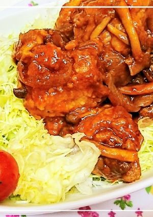 ~冷凍鶏唐揚げのケチャップ煮~-レシピのメイン写真