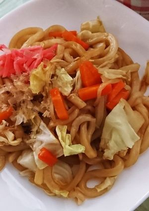 *レンジで簡単焼きうどん*-レシピのメイン写真