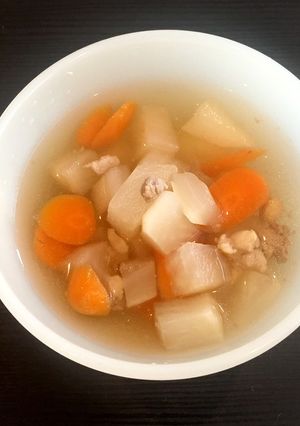 【外国で離乳食】かぶと鶏肉の和風煮-レシピのメイン写真
