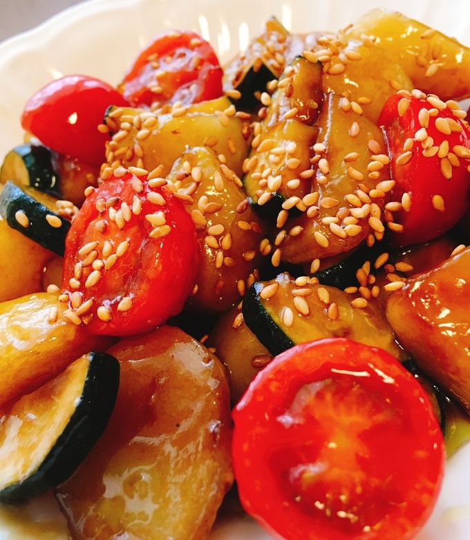 じゃがいもとズッキーニとトマトの甘酢あん by 野菜ソムリエmiwa