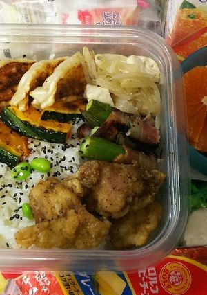 餃子と塩唐揚げ弁当-レシピのメイン写真