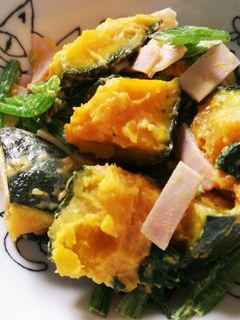 カボチャとほうれん草のサラダ-レシピのメイン写真