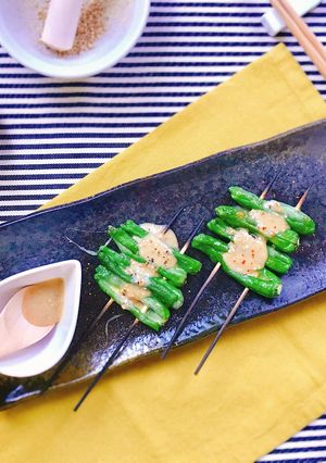 ごま味噌ソースでししとうチーズ焼き-レシピのメイン写真