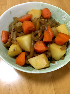 大人の給食☆蒟蒻とじゃがいものピリ辛-レシピのメイン写真