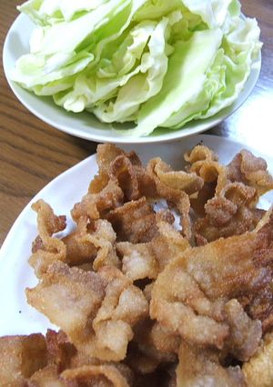 手ちぎりキャベツと豚のからあげ-レシピのメイン写真