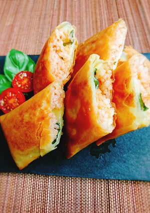 簡単 バジルとチーズのライス春巻き-レシピのメイン写真