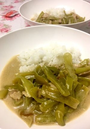 ピーマンと豚肉のココナッツ煮♡南国風-レシピのメイン写真