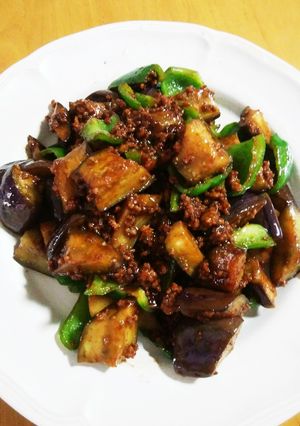 なすとピーマンの肉みそたっぷり炒め-レシピのメイン写真