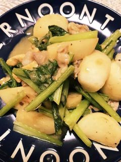 かぶと豚こま肉と油揚げのごま味噌炒め!-レシピのメイン写真