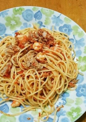 エビとシーチキンのトマトソースパスタ-レシピのメイン写真