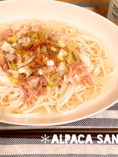 だしで味わう*ツナの冷やしとろろうどん♡-レシピのメイン写真
