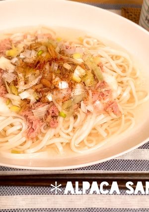 だしで味わう＊ツナの冷やしとろろうどん♡-レシピのメイン写真