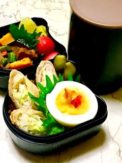 ズボラで愛♡豚バラのピリ辛味噌炒め弁当-レシピのメイン写真