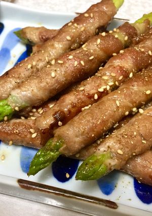 アスパラ肉巻きの甘辛照り焼き 山椒風味-レシピのメイン写真